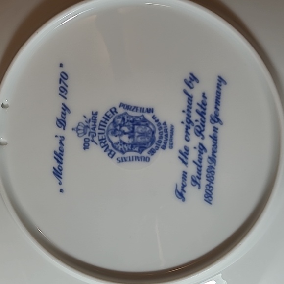 Bareuther Muttertag 1970 Mother's Day Porcelain Plate - Picture 3 of 7